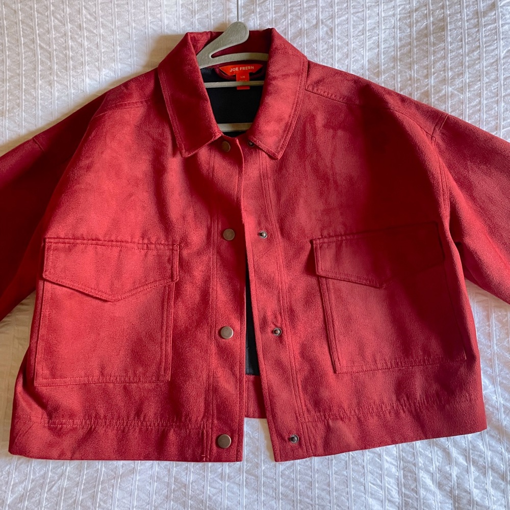 BOXY JOE FRESH SUEDED CROP JACKET